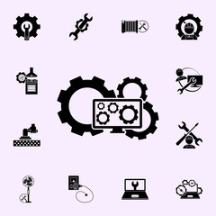 Computer, gear, repair icon. Repair icons universal set for web and mobile