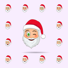 Santa Clause in wink emoji icon. Santa claus Emoji icons universal set for web and mobile