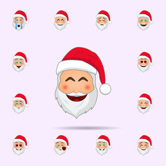 Santa Clause in smile emoji icon. Santa claus Emoji icons universal set for web and mobile