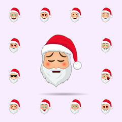 Santa Clause in Tired emoji icon. Santa claus Emoji icons universal set for web and mobile