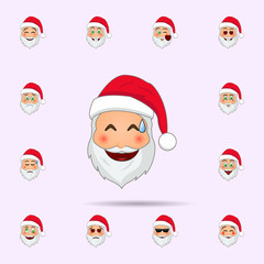 Santa Clause in eyes with hearts emoji icon. Santa claus Emoji icons universal set for web and mobile