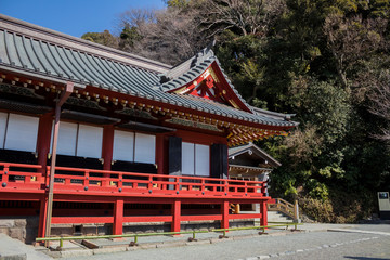 Naklejka premium Details of a Japanese temple facade. Asian culture and architecture