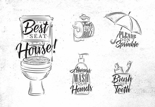 Set of toilet graphic symbols