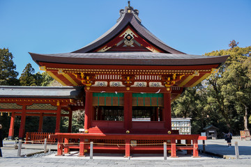Details of a Japanese temple facade. Asian culture and architecture