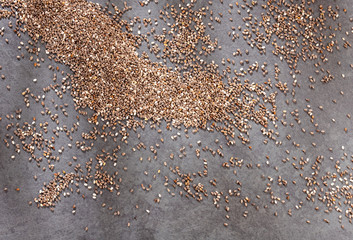 Organic chia seeds - Salvia hispanica. Space for text