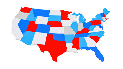Fototapeta premium United States of America colorful 3D map 