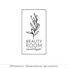 Beauty room or salon cosmetologist logo design.