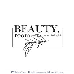 Beauty room or salon cosmetologist logo design.
