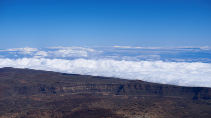 Fototapeta na wymiar View from the top of the Teide mountain on Tenerife, Spain