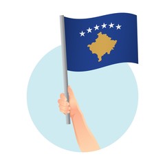 Kosovo flag in hand icon