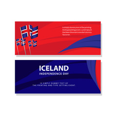 Happy Iceland Independence Day Celebration Poster Template Design Illustration