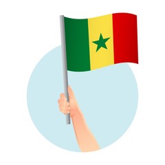 Senegal flag in hand icon