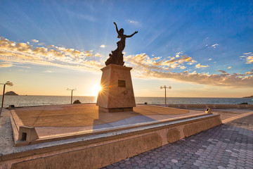 Mazatlan, Mexico-10 April, 2019: Famous Mazatlan sea promenade (El Malecon) with ocean lookouts and scenic landscapes © eskystudio