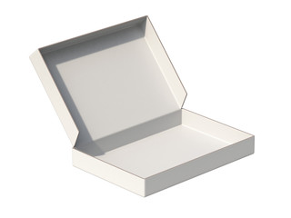 Empty white small box side view 3D