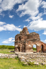 Naklejka premium The Red Church - Ruins of early Byzantine Christian basilica near town of Perushtitsa, Plovdiv Region, Bulgaria