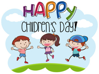 Happy childrens day kid scene