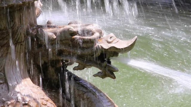 Stone sculpture of dragon fountain,xian,shaanxi,China