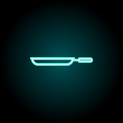 frying pan neon icon. Elements of kitchen set. Simple icon for websites, web design, mobile app, info graphics
