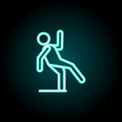 falling man neon icon. Elements of Insurance set. Simple icon for websites, web design, mobile app, info graphics
