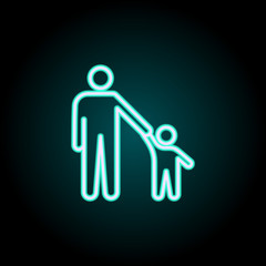 father with child neon icon. Elements of Insurance set. Simple icon for websites, web design, mobile app, info graphics