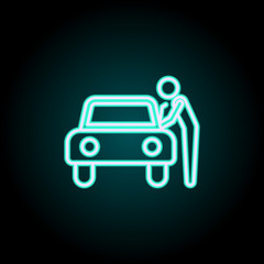 car theft neon icon. Elements of Insurance set. Simple icon for websites, web design, mobile app, info graphics