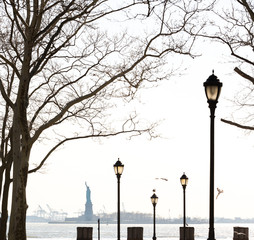 View of the Statue of Liberty from Battery Park
