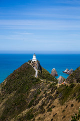 Fototapeta na wymiar Lighthouse Nugget Point, south island, New Zealand.