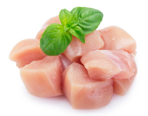 Raw chicken fillet on white background