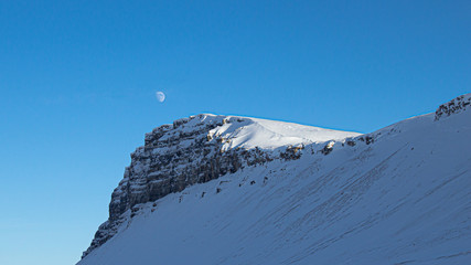 Moon above Svalbard