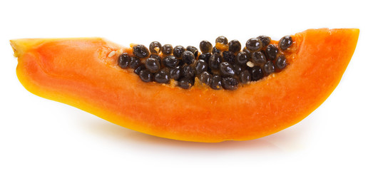 Fresh papaya on white background