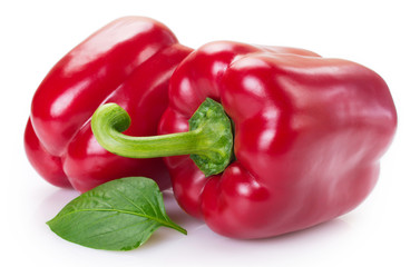 Fresh red pepper on white background