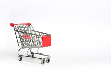 Shopping cart trolley isolated on white background