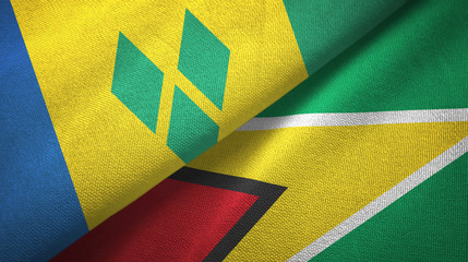 Saint Vincent and the Grenadines and Guyana two flags