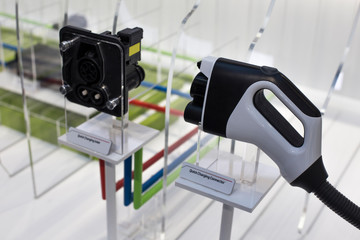 Electric Vehicle (EV) Charge Connector. Power supply electric car charging