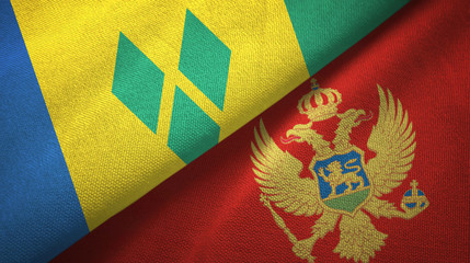 Fototapeta premium Saint Vincent and the Grenadines and Montenegro two flags