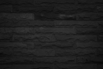 Wall dark black brick texture background.