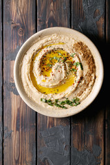 Hummus with olive oil and ground cumin