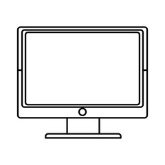computer icon cartoon black and white