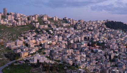 Fototapeta na wymiar The Skyline of Amman, Jordan at Sunset