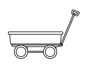 wagon icon cartoon black and white