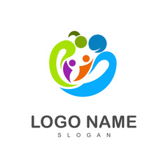  Charity logo, Human logo, logo of a group of human, family icon 