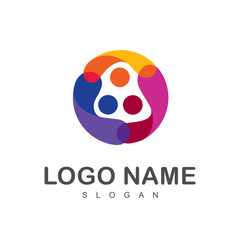 human logo, peace icon +  social logo with a simple look + social icon + association symbol + human logo that is handshake