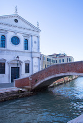 Fototapeta na wymiar Classic bridge and architecture in Venice, Italy ,2019