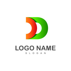 logo letter d, circular and d, dd logo 