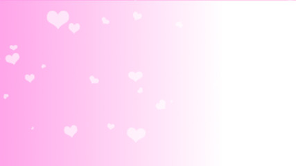 白いハート(ピンク白グラデーション背景)左側