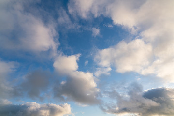 White Clouds and Blue Skies Along Ocean