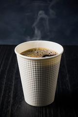 コーヒー　Coffee cup on dark background