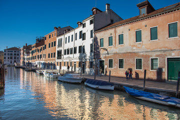 navigation channels in Venice, Italy March, 2019 