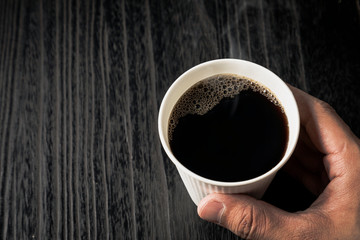 コーヒー　Coffee cup on dark background