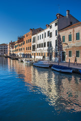 Fototapeta na wymiar navigation channels in Venice, Italy March, 2019 